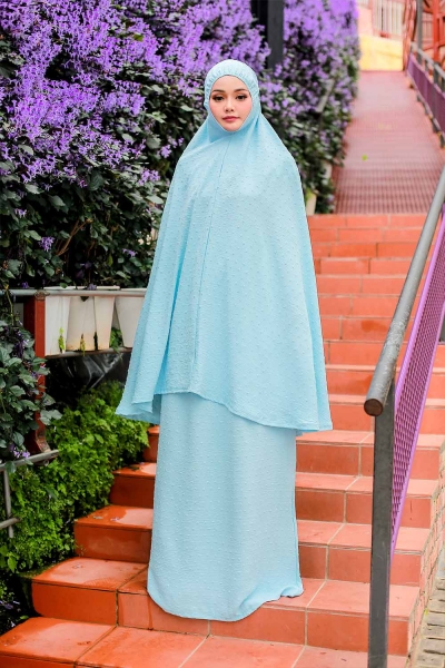 Telekung Cey Baby Blue